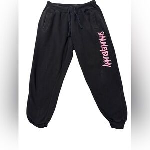 Shmoney Bunny Logo Joggers – Black/ Pink – Size Large